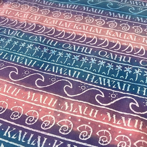 Vintage 80s CrazyShirt All Over Print Hawaii Maui Oahu Kauai Gradient Tee - Picture 2 of 10